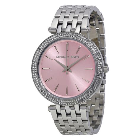 michael kors light pink face watch|women pink mk watch.